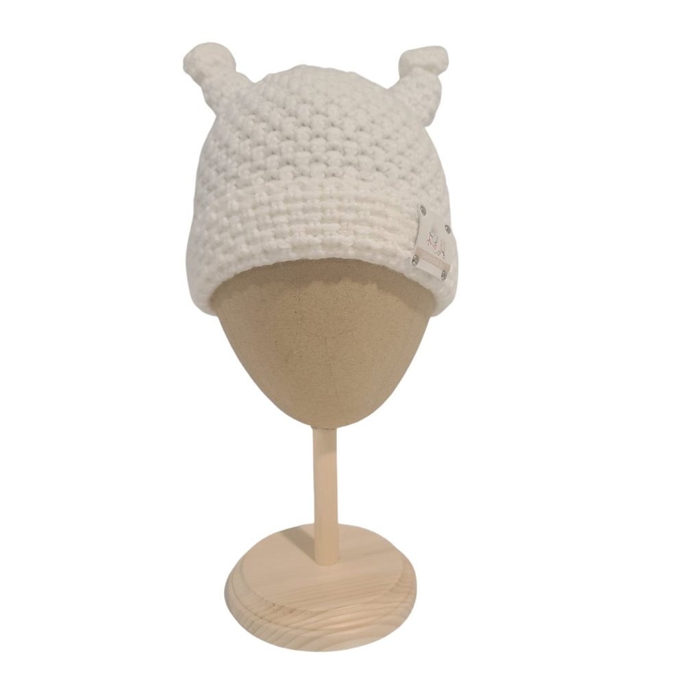 Luna Knit Beanie Hat, White